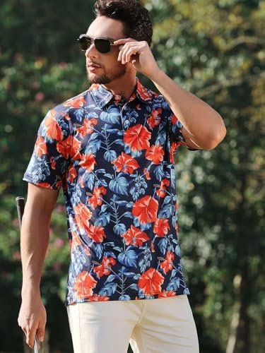 APTRO Men's Premium Golf Polo Shirts Short Sleeve Hawaiian Tropical Polo Shirt M... - Image 3