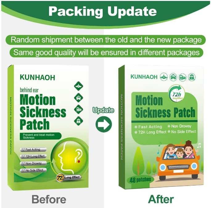 Motion Sickness Patches, Sea Sickness Patch with Waterproof and Non Drowsy 24 Co... - Image 3