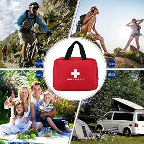 Red First Aid Kit Bag Empty, Empty Travel First Aid Bag Storage Compact Survival... - Image 7