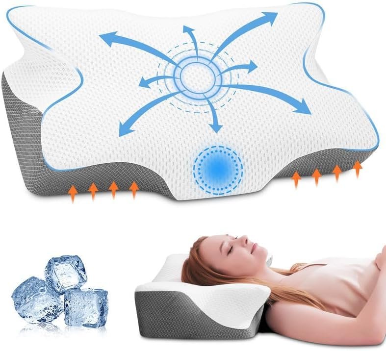 Anvo Cervical Pillow for Neck Pain Relief - Memory Foam Pillows for Neck and Sho... - Image 2