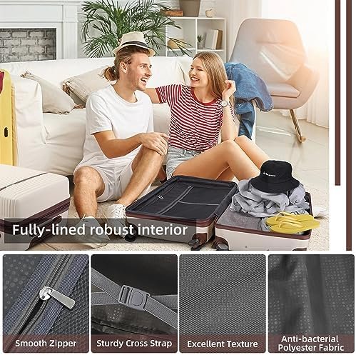 Luggage Sets 6 Piece with two Cosmetic Case, Expandable(Only 28 & 24") Hardside ... - Image 8