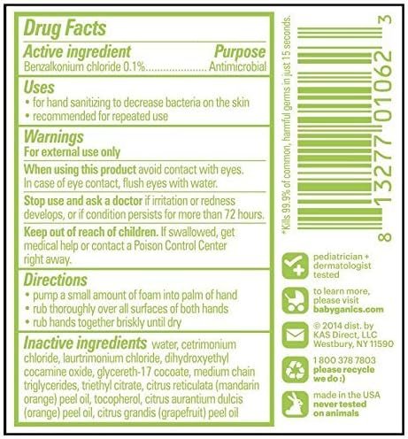 Babyganics Alcohol Free Foaming Hand Sanitizer - Mandarin - 1.69 oz - Image 3