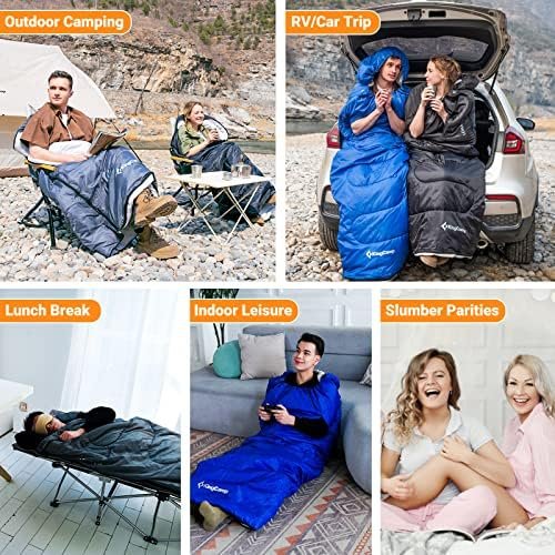 KingCamp Sleeping Bags for Adults, Wearable Sleeping Bags for Camping Backpackin... - Image 7
