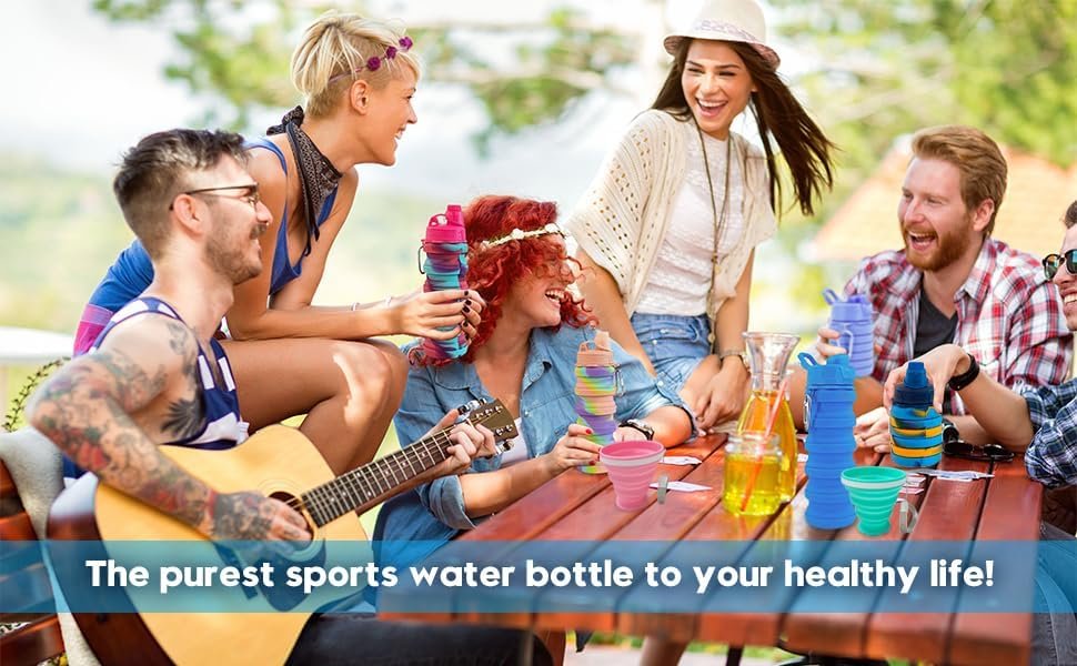 Collapsible Water Bottles 500 ml 2 pack with silicone collapsible cup 200 ml 2 p... - Image 7