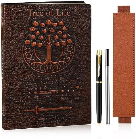 Tree of Life Embossed Notebook, 3D Vintage Journal with Pen/Pen Refill/Pen Holde... - Image 2
