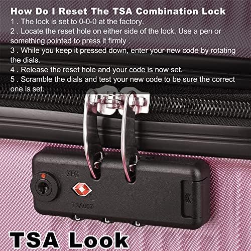 HOUAGI Luggage Sets ABS Hardshell 3pcs Clearance Luggage Hardside Lightweight Su... - Image 5