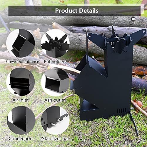 Rocket Stove Rocket Stove for Cooking Portable Wood Mini Burning Stove, Fire Cam... - Image 7