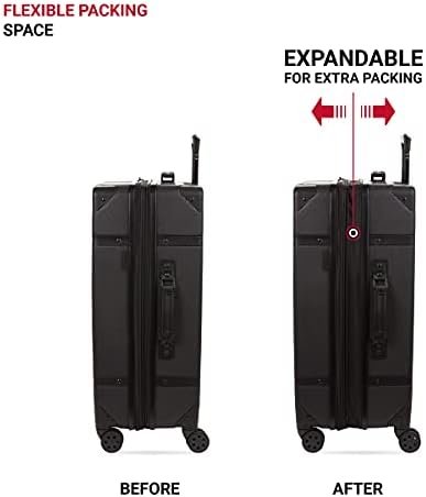 SwissGear 7739 Hardside Luggage Trunk with Spinner Wheels, Black, 2-Piece Set (1... - Image 6