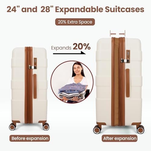 Luggage Sets 4 Piece - Suitcase Set with Spinner Wheel, Hardshell Luggage Sets w... - Image 5
