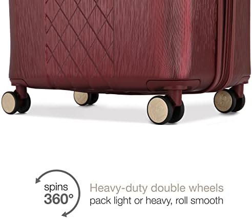 Badgley Mischka Diamond Hard Expandable Spinner Luggage Set (3 Piece) (Burgundy-... - Image 4