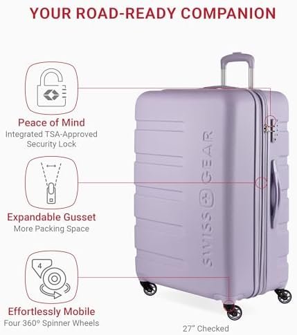 SwissGear 7366 Hardside Expandable Luggage with Spinner Wheels, Evening Haze, 3-... - Image 3