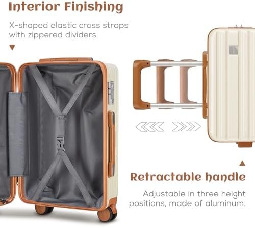 imiomo Luggage Sets 3 Piece,Expandable Hardside Suitcase Set with Spinner Wheels... - Image 4