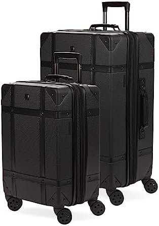 SwissGear 7739 Hardside Luggage Trunk with Spinner Wheels, Black, 2-Piece Set (1... - Image 2