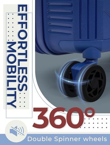 Luggage Sets 3 Piece, Suitcases with Wheels, Hardshell Suitcase Set, PP Carry on... - Image 4