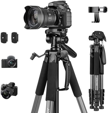 JOILCAN Tripod, 75" Tripod for Camera & Phone, Heavy Duty Camera Tripod Travel T... - Image 2
