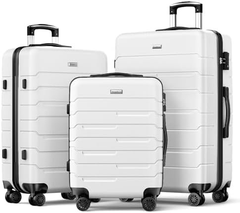Luggage Sets 20/24/28 inch Lightweight Suitcase Sets with Double Spinner Wheels ... - Image 2