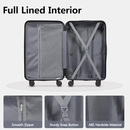 Luggage Sets 20/24/28 inch Lightweight Suitcase Sets with Double Spinner Wheels ... - Image 7