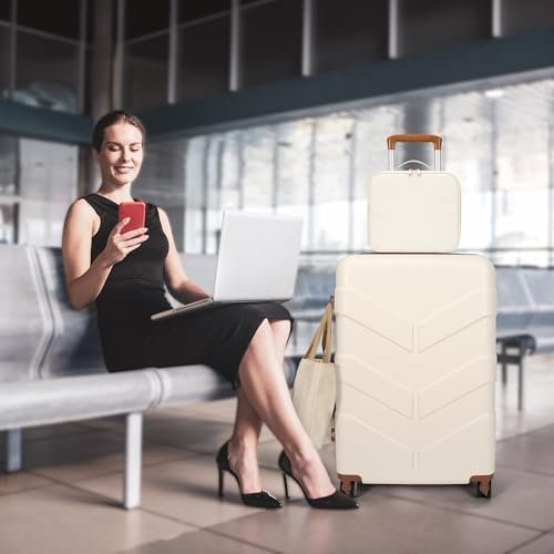 Luggage Sets 4 Piece - Suitcase Set with Spinner Wheel, Hardshell Luggage Sets w... - Image 3