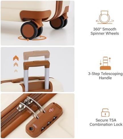 TAKUMI Luggage 3 Piece Set ABS Hardshell Suitcase Set with Double Spinner Wheels... - Image 3