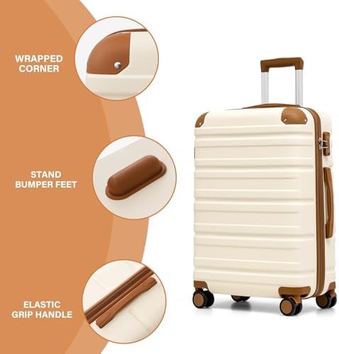 TAKUMI Luggage 3 Piece Set ABS Hardshell Suitcase Set with Double Spinner Wheels... - Image 4