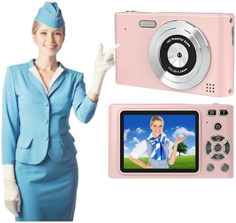 Pink Digital Camera, Full HD 48mp Video 4K Mini Digital Camera with Flash, 16X D... - Image 2