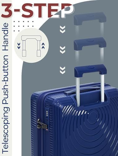 Luggage Sets 3 Piece, Suitcases with Wheels, Hardshell Suitcase Set, PP Carry on... - Image 3