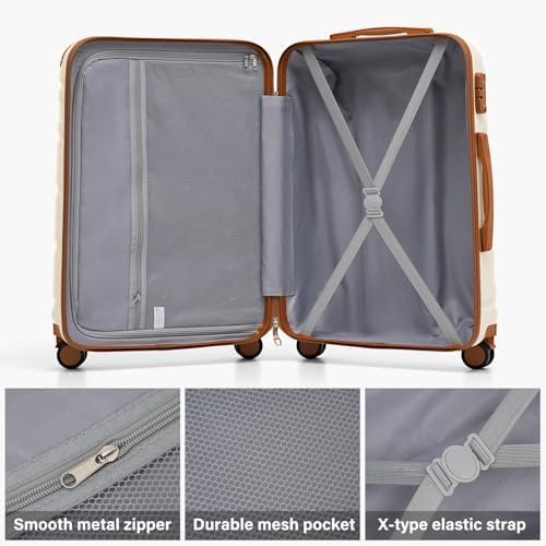 TAKUMI Luggage 3 Piece Set ABS Hardshell Suitcase Set with Double Spinner Wheels... - Image 5