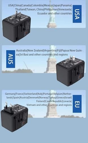 Universal All-in-One Travel Adapter & GaN Charger – 65W PD Fast Charging, 2 USB-... - Image 4