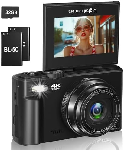 Digital Camera for Photography, WiFi 64MP 4K Vlogging Camera for YouTube, 3" 180... - Image 2