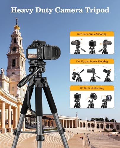 JOILCAN Tripod, 75" Tripod for Camera & Phone, Heavy Duty Camera Tripod Travel T... - Image 5