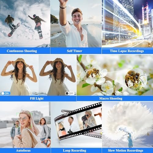 Digital Camera for Photography, WiFi 64MP 4K Vlogging Camera for YouTube, 3" 180... - Image 6