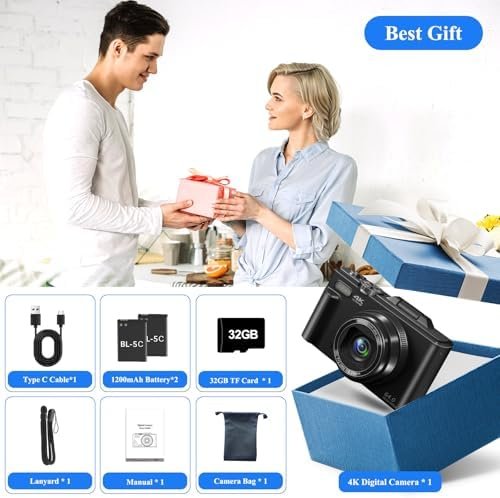 Digital Camera for Photography, WiFi 64MP 4K Vlogging Camera for YouTube, 3" 180... - Image 9