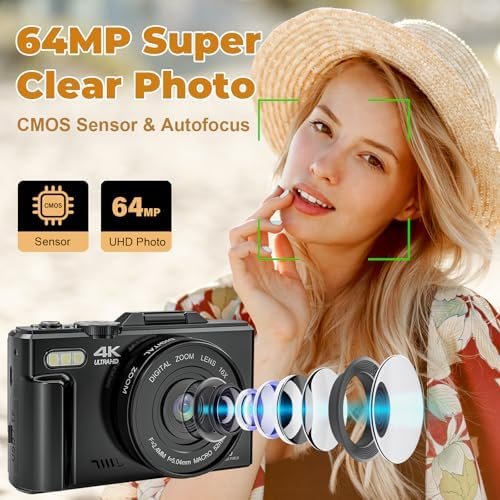 4K Digital Camera - Digital Cameras for Photography - 64MP Vlogging Camera for Y... - Image 3