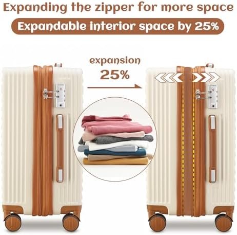 imiomo Luggage Sets 3 Piece,Expandable Hardside Suitcase Set with Spinner Wheels... - Image 3