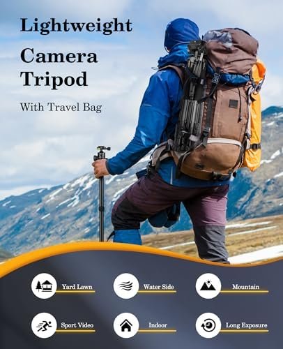 JOILCAN Tripod, 75" Tripod for Camera & Phone, Heavy Duty Camera Tripod Travel T... - Image 8