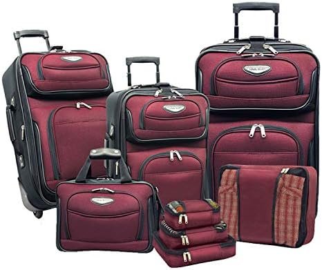 Travel Select Amsterdam Expandable Rolling Upright Luggage, Burgundy, 8-Piece Se... - Image 2
