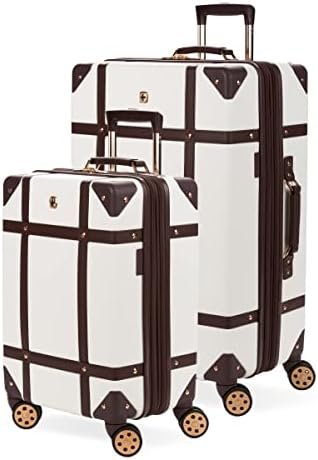 SwissGear 7739 Hardside Luggage Trunk with Spinner Wheels, White, 2-Piece Set (1... - Image 2