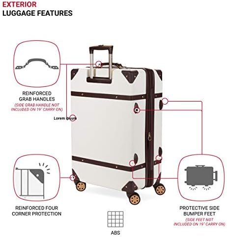SwissGear 7739 Hardside Luggage Trunk with Spinner Wheels, White, 2-Piece Set (1... - Image 6