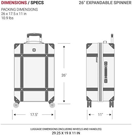 SwissGear 7739 Hardside Luggage Trunk with Spinner Wheels, White, 2-Piece Set (1... - Image 8