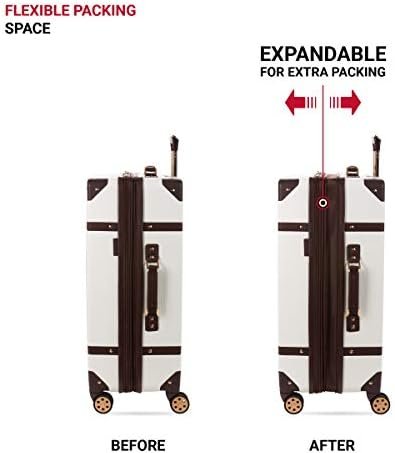 SwissGear 7739 Hardside Luggage Trunk with Spinner Wheels, White, 2-Piece Set (1... - Image 3