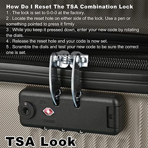 Luggage Set of 3 Piece Suitcase Spinner Hardshell Lightweight TSA Lock (Champagn... - Image 5