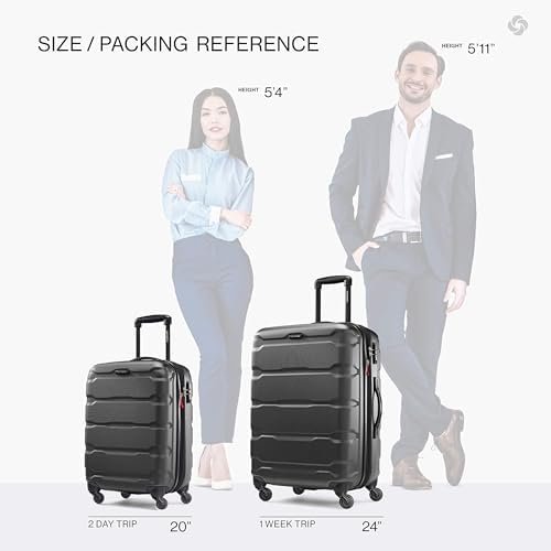 Samsonite Omni PC Hardside Expandable Luggage with Spinner Wheels, Black, 2-Piec... - Image 3