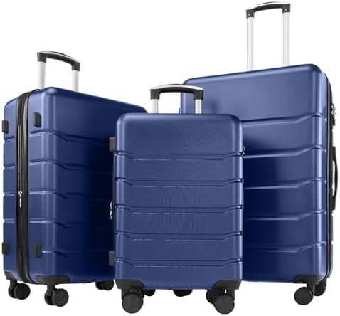 Sweetcrispy 3-Piece Luggage Sets, Hard Shell ABS Suitcases with Double Spinner W... - Image 2