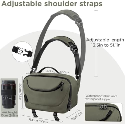 Camera Sling Bag,Travel Waterproof Camera Case with Tripod Holder,DSLR/SLR/Mirro... - Image 6