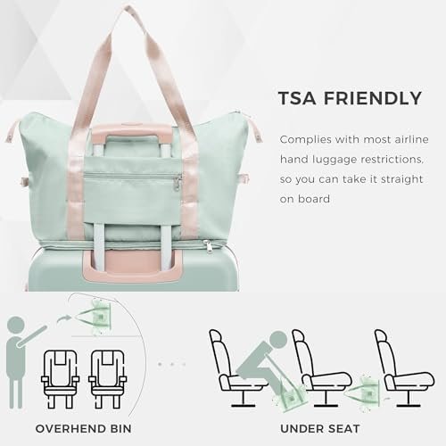 Merax 5 Pcs ABS Hardshell Luggage Spinner Wheel TSA Lock Suitcase, Grey Green, 5... - Image 7