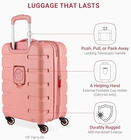 SwissGear 7366 Hardside Expandable Luggage with Spinner Wheels, Coral Almond, 3-... - Image 3