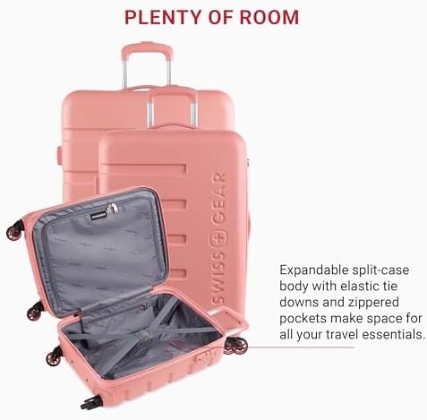 SwissGear 7366 Hardside Expandable Luggage with Spinner Wheels, Coral Almond, 3-... - Image 7