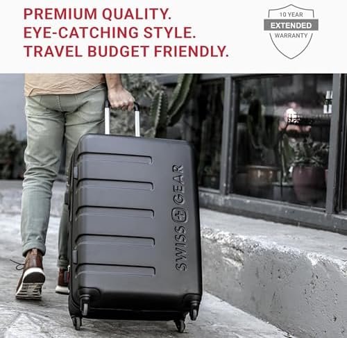 SwissGear 7366 Hardside Expandable Luggage with Spinner Wheels, Coral Almond, 3-... - Image 5