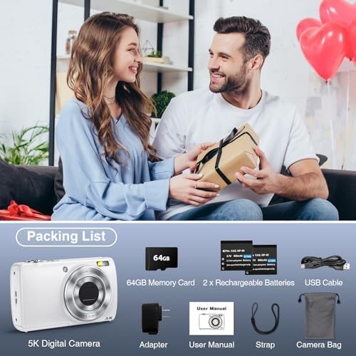 5K Digital Camera for Photography with 5X Optical Zoom, 2024 Upgraded 64MP Autof... - Image 9