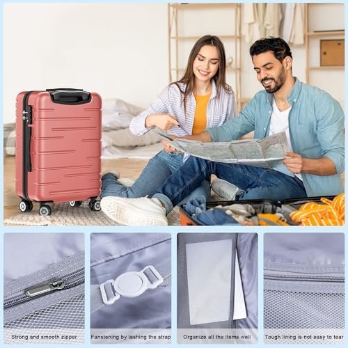 3 Piece Hardshell Luggage Set Hardside Lightweight Suitcase with TSA Lock Spinne... - Image 5